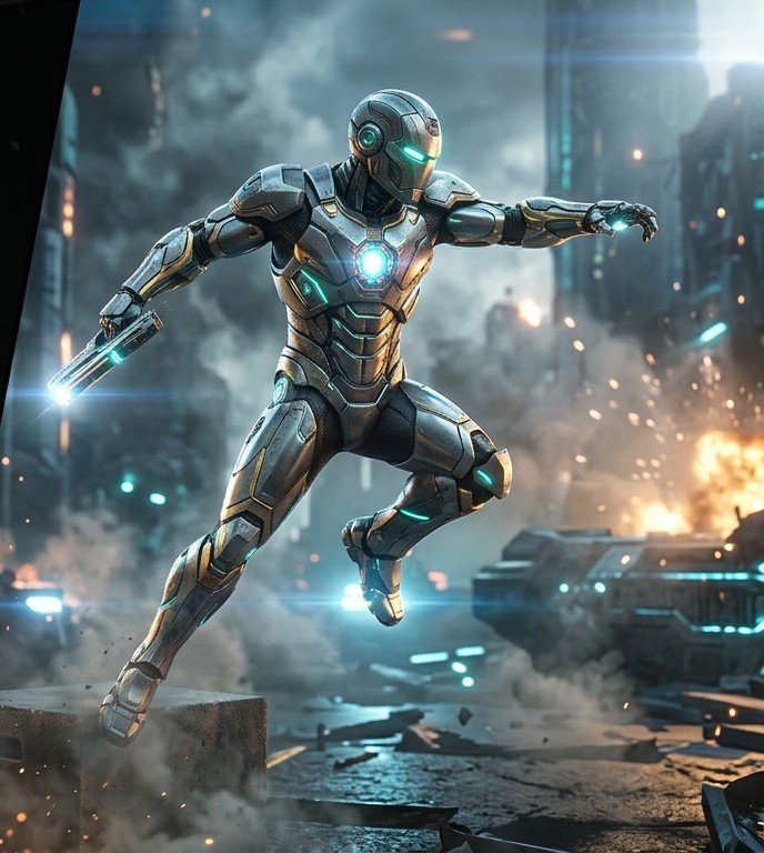 After Working: Integrated Armored Superhero Digital Double